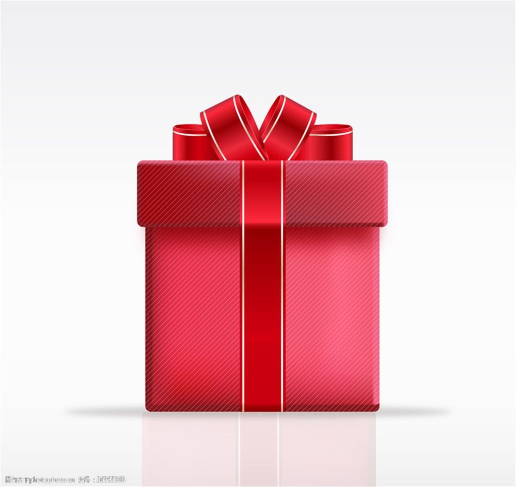 紅色絲帶禮盒設(shè)計矢量素材